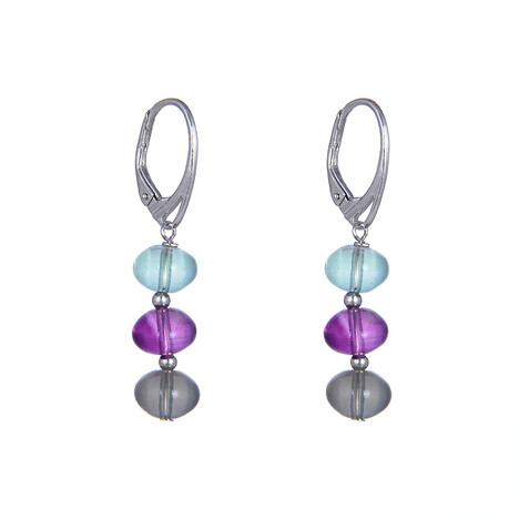 Pendientes en plata con Fluorita