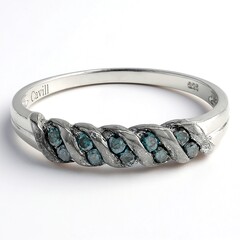 Anello placcato in platino con Diamante Fancy
