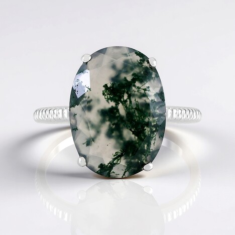 Anello in argento con Agata Muschiata