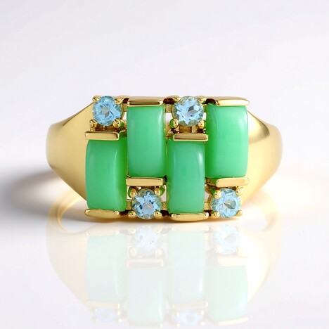 Bague en argent et Chrysoprase (KM by Juwelo)