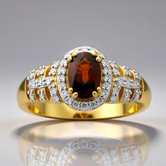 Anello in oro con Zircone Kings Plains Rosso