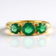 Anillo en plata con Apatita verde