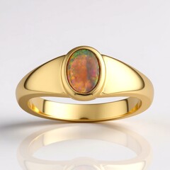 Anello in oro con Opale Nero Crystal di Lightning Ridge (Mark Tremonti)