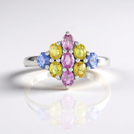 Anello in argento con Zaffiro Ceylon Rosa
