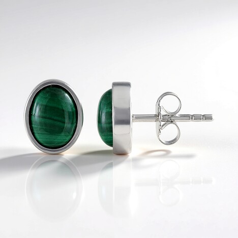 Orecchini in argento con Malachite