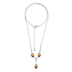 Collar en plata con Ámbar del Báltico amanecer