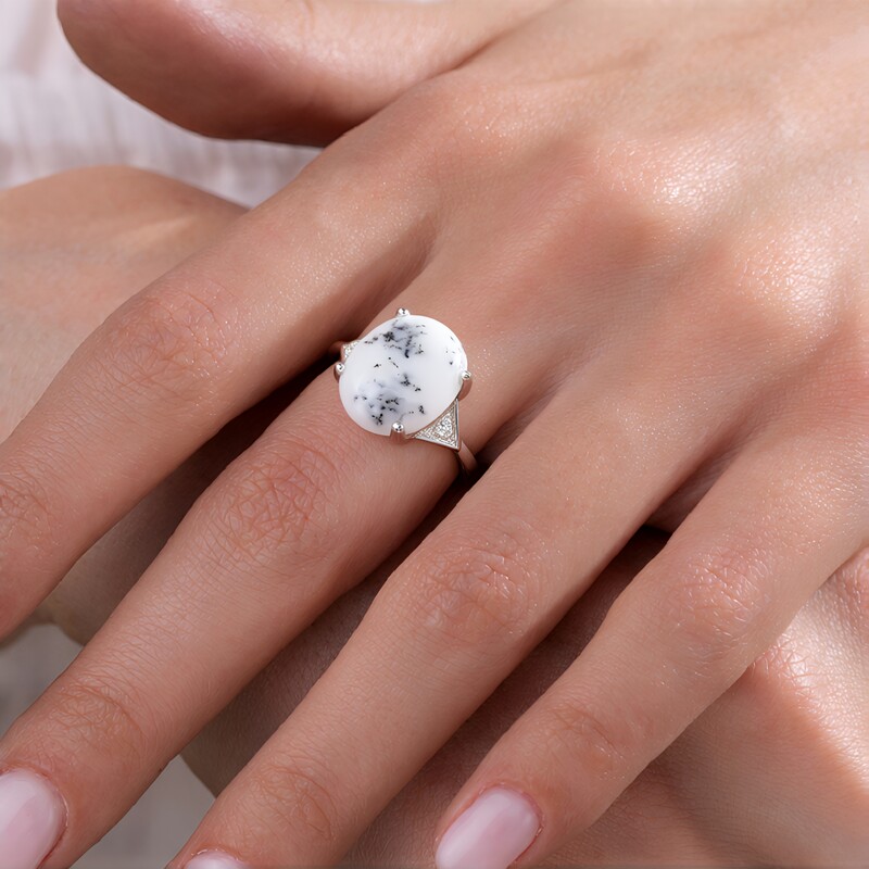 Dendriten-Achat-Silberring