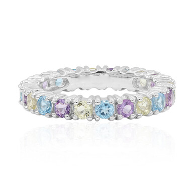 Bague en argent et Topaze bleu Suisse