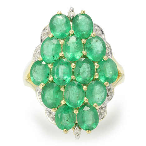 Anello placcato in oro giallo con Smeraldo Nova Era