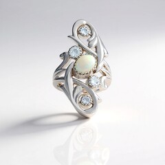Anello in argento con Opale di Welo