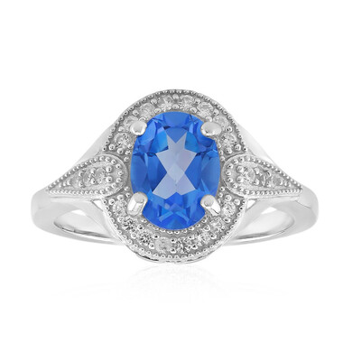 Bague en argent et Topaze Bleue Indigo