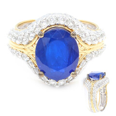 Zilveren ring met een kobaltblauwe spinel (Gems en Vogue)
