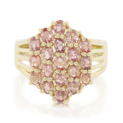Nicht erhitzter Padparadscha-Saphir-Goldring
