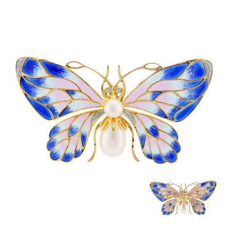 White Freshwater Pearl Silver Brooch (TPC)