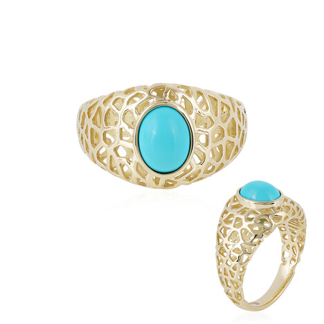 Sleeping Beauty-Türkis-Goldring (Ornaments by de Melo)