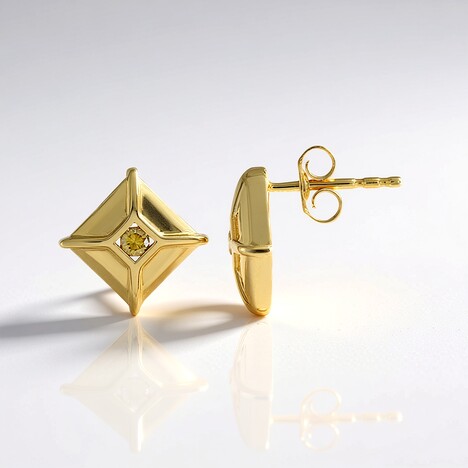 Orecchini in argento con Diamante Giallo I2