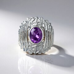 Anello in argento con Ametista Uruguay (de Melo Essence)
