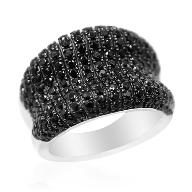 Bague en argent et Spinelle noir