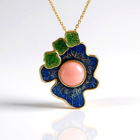 Collana in argento con Opale Rosa (Adela Silber)