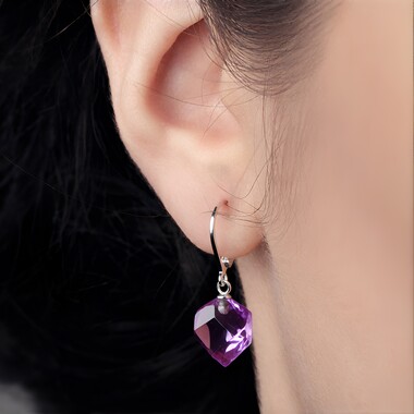 Boucles d'oreilles en argent et Améthyste