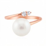 Bague en or et Perle blanche de culture d'eau douce (TPC)