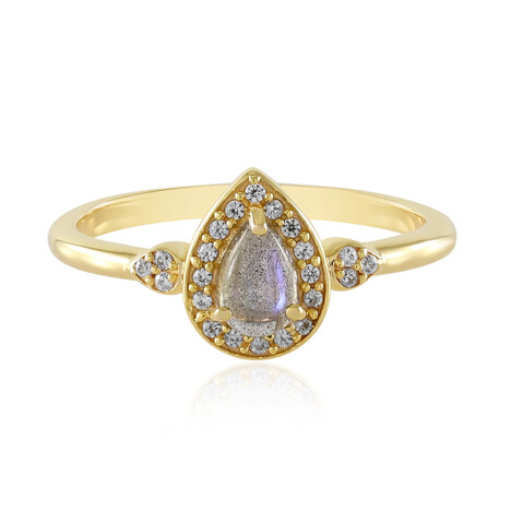 Zilveren ring met een roze Minary labradoriet