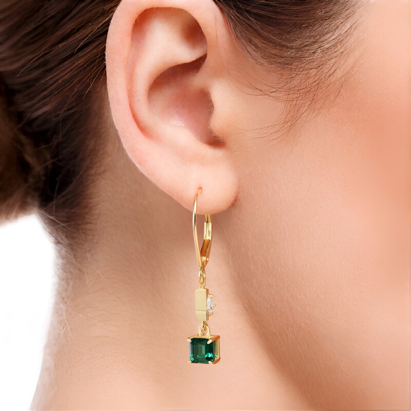 Pendientes en oro con Turmalina verde Benedito (Adela Gold)
