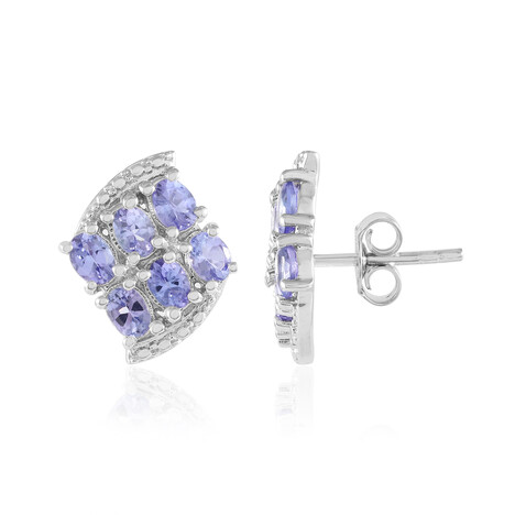 Boucles d'oreilles en argent et Tanzanite