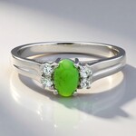 Anello in argento con Crisoprasio Imperiale
