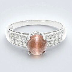 Anello placcato in platino con Scapolite Occhio di Gatto