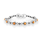 Bracciale in argento con Conchiglia di Ostrica Spinosa Arancione (Desert Chic)