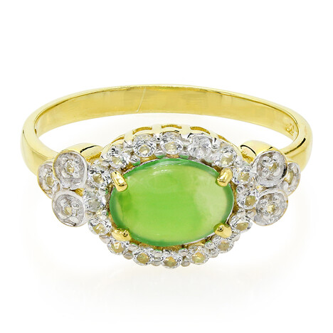 Zilveren ring met een keizerlijk chrysopraas