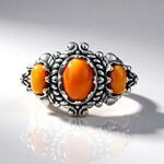 Anello in argento con Conchiglia di Ostrica Spinosa Arancione (Desert Chic)