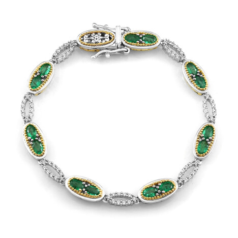 Sambia-Smaragd-Silberarmband (Gems en Vogue)