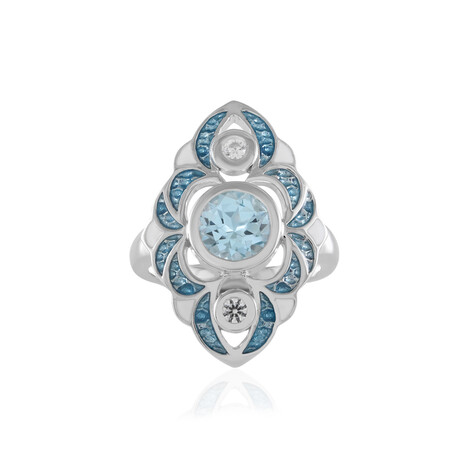 Sky Blue Topaz Silver Ring (Adela Silber)