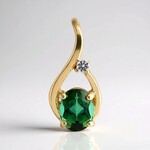 Ciondolo in oro con Tormalina Verde di Benedito