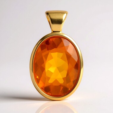 Colgante en oro con Ópalo de fuego de México (CUSTODANA)