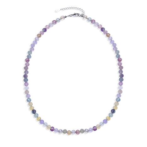 Argentinischer Fluorit-Silberhalskette