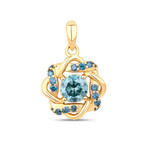 Gouden hanger met een hemel-blauwe I2 diamant (SUHANA)