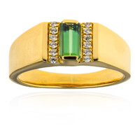Anillo en plata con Turmalina verde Benedito (Adela Silber)