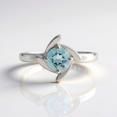 Anello in argento con Topazio Blu Cielo