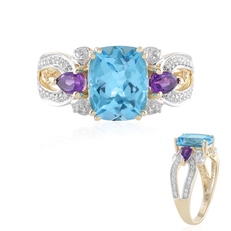 Schweizblauer Topas-Goldring (SUHANA)