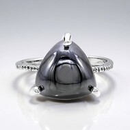 Black Hematite Silver Ring