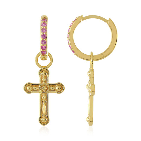 Orecchini in argento con Zaffiro Rosa