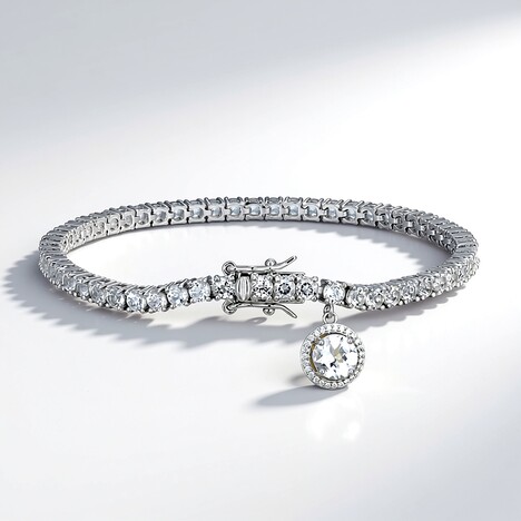 Bracciale in argento con Topazio Bianco (Adela Silber)