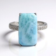 Bague en argent et Larimar