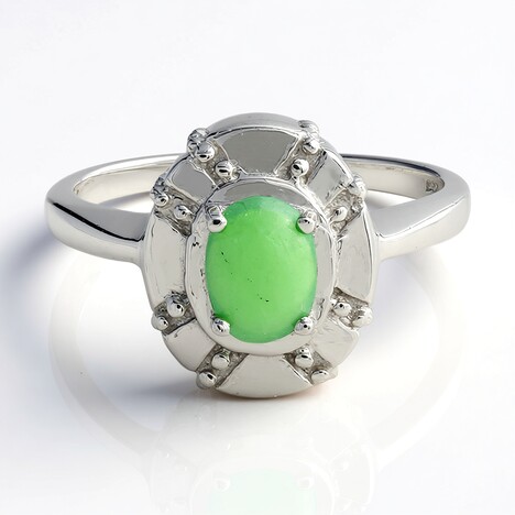 Anello in argento con Crisoprasio Imperiale