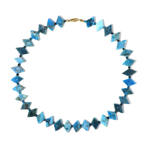 Collier en argent et Apatite bleu néon