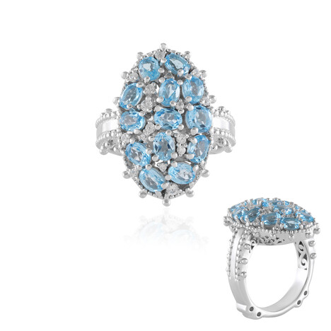 Schweizblauer Topas-Silberring (Dallas Prince Designs)