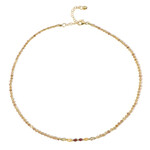 Zilveren halsketting met kanariegele zirkonen (Adela Silber)